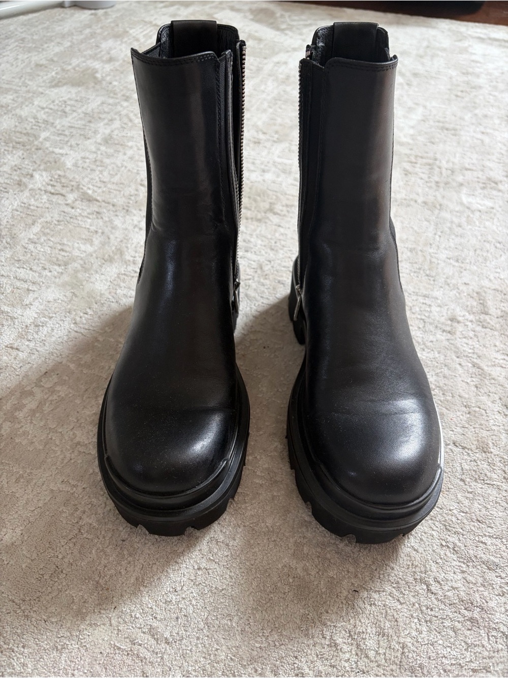 Wishbone Leather Boots - Size 8 (Worn Once / Like New)